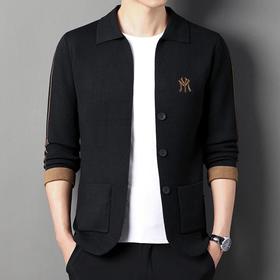 春秋季男士长袖针织衫青年休闲潮流字母刺绣男装上衣外套