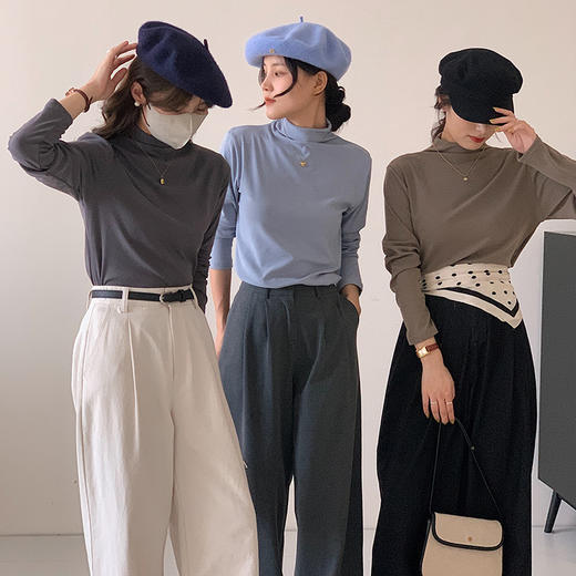 秋季上新 气质专款 重磅糯叽叽打底衫 膨体绒工艺 经典百搭打底衫 商品图1