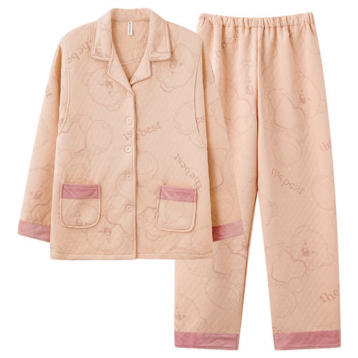 秋冬新款【纯棉夹层产后月子服】孕妇空气棉睡衣 婴儿哺乳家居服 商品图4