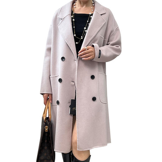 奢姿2024年冬装新款大码女装双排扣气质翻驳领外套胖妹妹时尚外套6534123002-1 商品图4