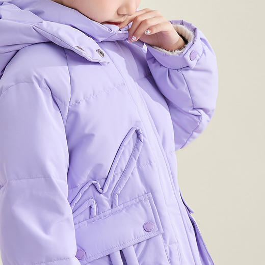 笛莎DESHA童装女童羽绒服2023冬季新款时尚长款羽绒服 商品图5