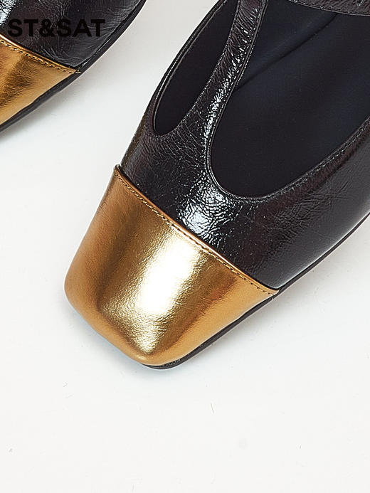 星期六时髦拼色方头单鞋SS33111843 商品图3