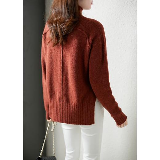 重磅牦牛绒毛衣女宽松外穿2023春季新款高领时尚女士坑条打底 商品图3