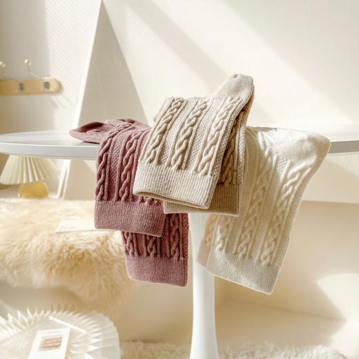 「10双装！羊毛加厚麻花女袜」ins潮秋冬季中筒袜 日系复古保暖可爱韩版堆堆袜配饰 商品图2