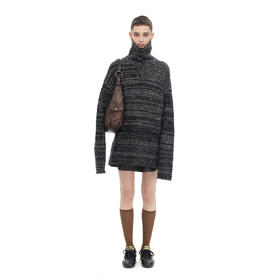 NUTH秋冬休闲宽松时尚混纱粗针长袖毛衣