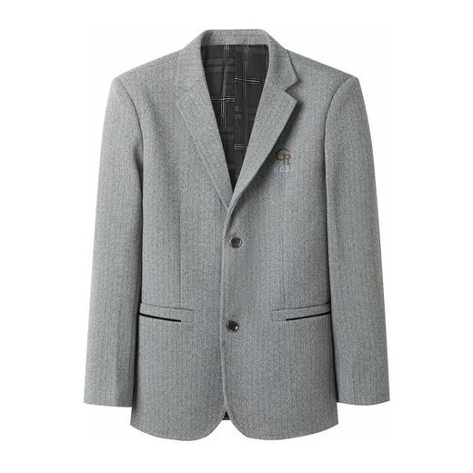 秋冬季男士翻领休闲西服中年字母刺绣宽松爸爸装商务西装 商品图4