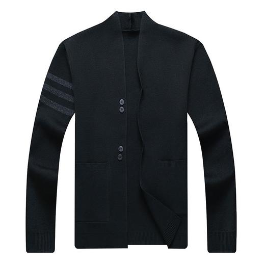春秋季男士长袖针织开衫中青年潮流休闲外穿毛衫男装外套 商品图4