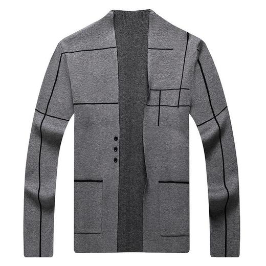 春秋季男士长袖针织开衫中青年潮流休闲外穿毛衫外套上衣 商品图4