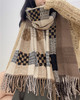 美拉德围巾女2023新款秋冬季韩版百搭格子披肩两用保暖高级感围脖PS20832 商品缩略图5