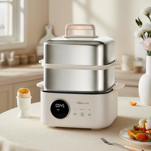 【小程序】小熊电蒸锅 DZG-B23W1 米白色 电子式 蒸笼 商品图0