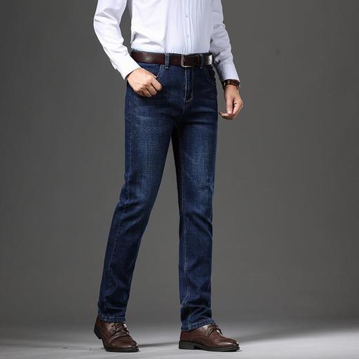 秋冬季男士休闲牛仔裤中年中腰棉质蓝色爸爸男装长裤子 商品图2