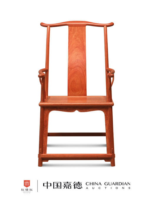 红桥红  家具严选  缅甸花梨(大果紫檀）  【素面高靠背四出头官帽椅】 商品图0
