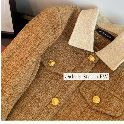 秋冬【咖色法式名媛小香风外套】夹棉气质氛围感 百搭小个子 商品图6