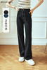 OLrain欧芮儿法式蓝灰色牛仔裤女夏季2023年新款高腰直筒简约长裤 商品缩略图5