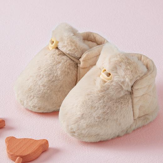 婴儿鞋子0-12个月袜鞋秋冬毛毛鞋加厚夹棉保暖步前软底儿童加绒鞋 商品图0