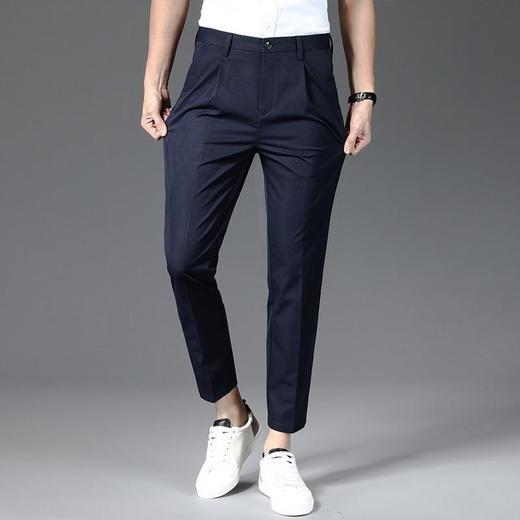 夏季男士冰丝薄款九分裤韩版中青年修身潮流男裤 商品图2