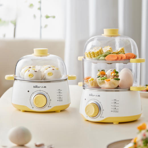 【小程序】小熊(Bear)家用蒸蛋器 旋钮可定时煮蛋羹机 高温断电保护迷你单双层蒸锅 ZDQ-C14F3 商品图2