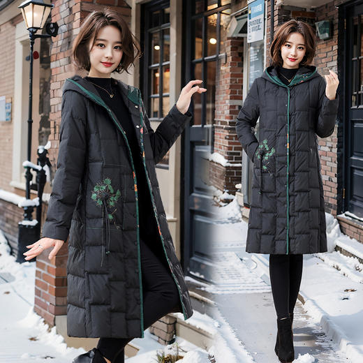冬装新款，时尚潮流简约气质优雅连帽羽绒服HRYZ9569 商品图3