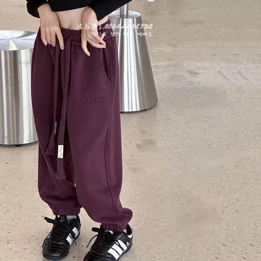 儿童加绒裤子2024秋中大童韩版一体绒加厚休闲裤宝宝网红百搭长裤 商品图3