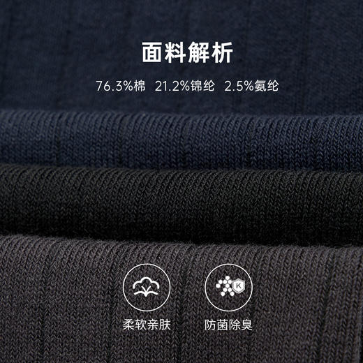 四季新品 | 5A抗菌消臭条纹莱卡长绒棉长袜 商品图3