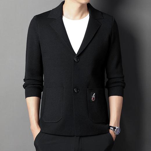 秋冬季男士长袖针织开衫青年潮流休闲西服男装外套 商品图3