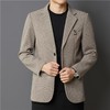 秋冬季男士翻领休闲西服中年字母刺绣宽松爸爸装商务西装 商品缩略图3