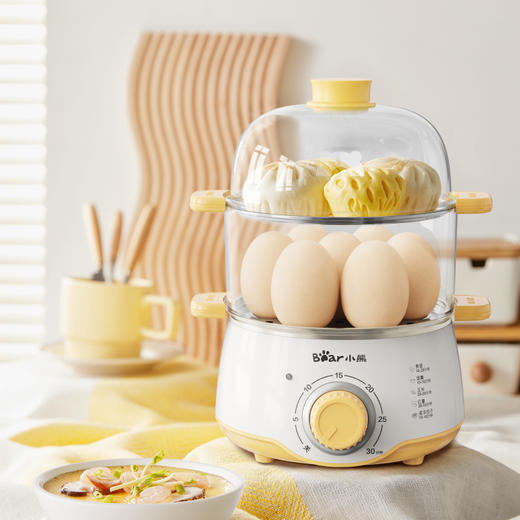 【小程序】小熊(Bear)家用蒸蛋器 旋钮可定时煮蛋羹机 高温断电保护迷你单双层蒸锅 ZDQ-C14F3 商品图1