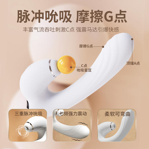 【天羿】芭芭拉吮吸两用白色震动棒 商品图1