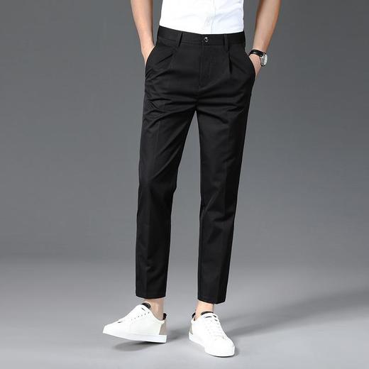 夏季男士冰丝薄款九分裤韩版中青年修身潮流男裤 商品图0