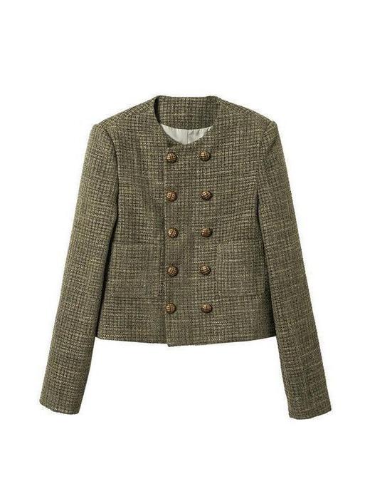 秋冬【复古小香风粗花呢外套】小个子法式短款上衣 氛围感 商品图4