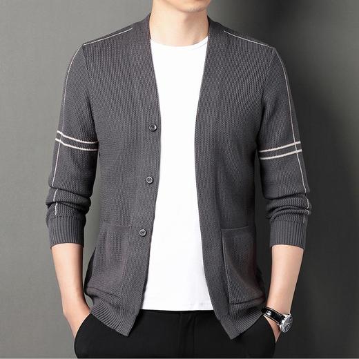 春秋季男士长袖针织开衫中青年潮流休闲外穿毛衫外套上衣 商品图1
