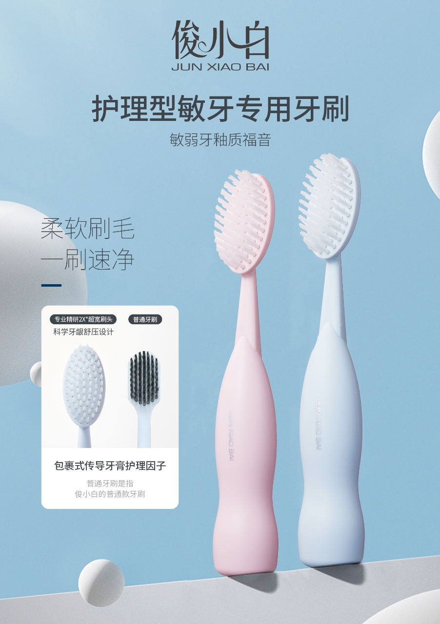 俊小白包裹式护龈超宽牙刷 1支