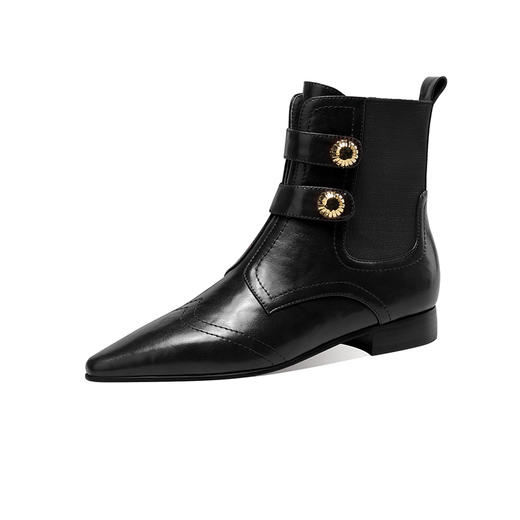 时尚个性，加绒保暖尖头真皮拼接低跟短靴XL794 商品图10