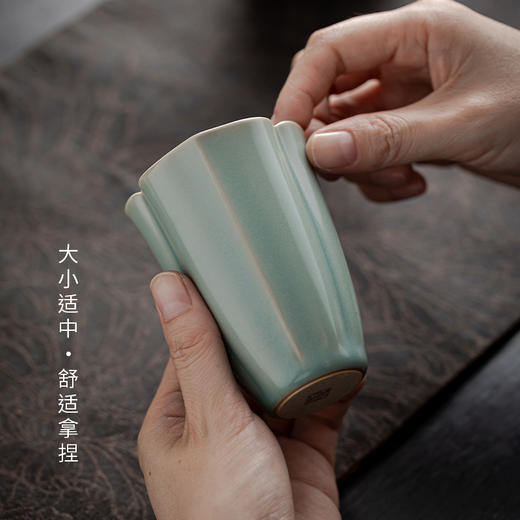 汝山明仿古釉玉兰杯大号汝窑主人杯聚香型100ml家用陶瓷茶杯 商品图3