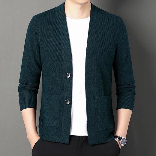 春秋季男士长袖针织开衫中青年潮流休闲外穿毛衫外套上衣 商品图2