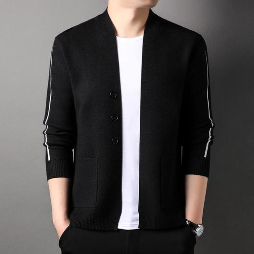 春秋季长袖男士针织开衫中青年潮流休闲男装外套上衣 商品图1