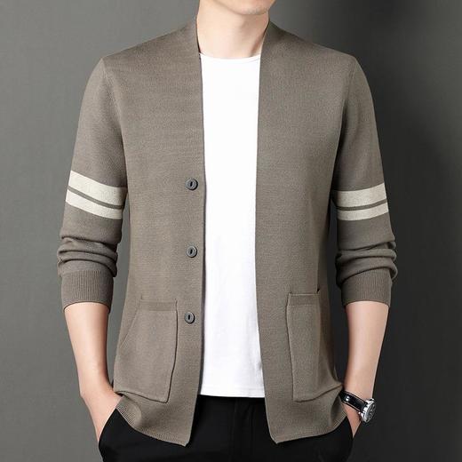 春秋季男士长袖针织开衫中青年潮流休闲外穿毛衫外套上衣 商品图0