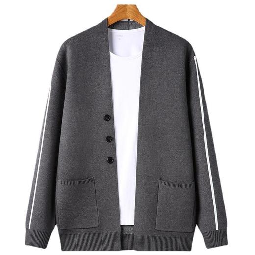 春秋季长袖男士针织开衫中青年潮流休闲男装外套上衣 商品图4