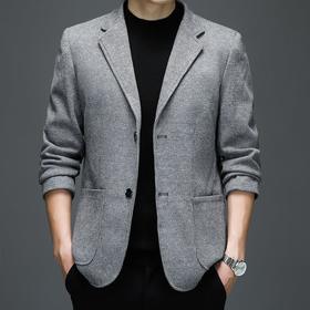 春秋季男士外套修身纯色西服中年商务休闲西装