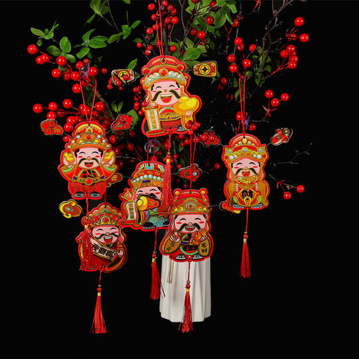 6个更超值【财挂件❗️喜庆吉祥】新春财冰箱贴喜庆磁吸门窗盆栽新年挂饰卡通财爷冰箱贴 反复使用 商品图2