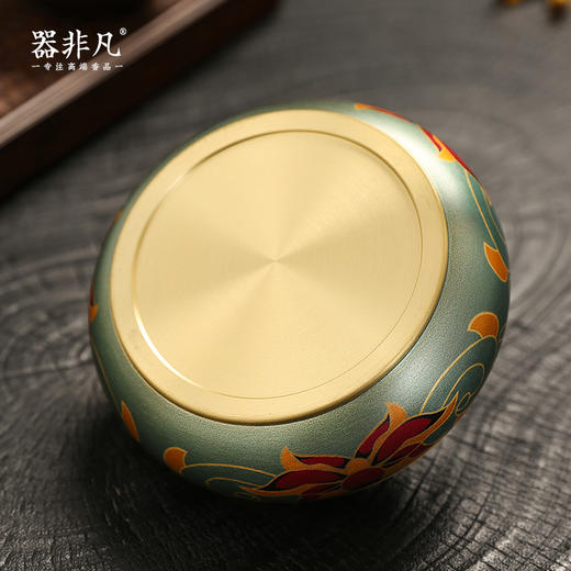 金莲彩绘铜香炉香插 熏香炉家用室内盘香 商品图1