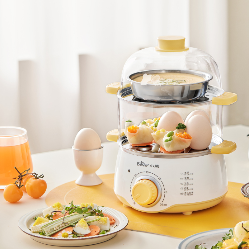 【小程序】小熊(Bear)家用蒸蛋器 旋钮可定时煮蛋羹机 高温断电保护迷你单双层蒸锅 ZDQ-C14F3