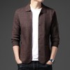 秋冬季中青年男士翻领宽松长袖针织衫纽扣开衫外套 商品缩略图2