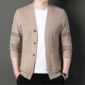 春秋季男士长袖针织开衫中青年潮流休闲外穿毛衫外套上衣