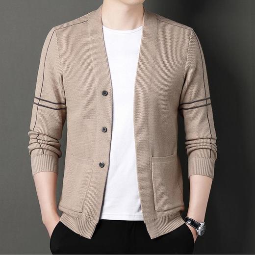 春秋季男士长袖针织开衫中青年潮流休闲外穿毛衫外套上衣 商品图0