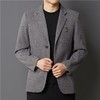 秋冬季男士翻领休闲西服中年字母刺绣宽松爸爸装商务西装 商品缩略图0