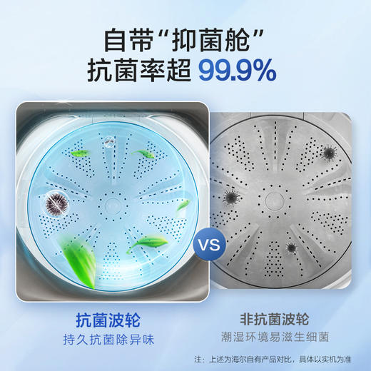 海尔(Haier)10KG 全自动波轮洗衣机 直驱变频 海立方内桶 除菌洗 玻璃上盖 XQB100-BZ216J 商品图2
