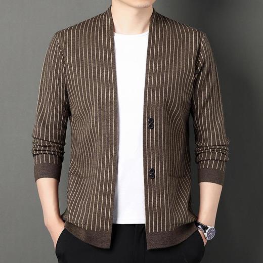 春秋季男士长袖针织开衫中青年潮流休闲外穿毛衫外套上衣 商品图1