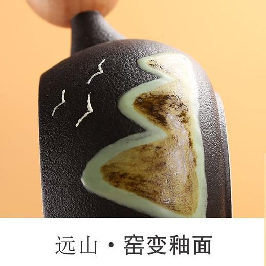 中式手绘青山杯创意高颜值马克杯茶水分离带盖家用陶瓷杯礼品定制 商品图8
