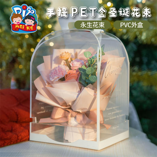 圣诞节小礼品手提PET圣诞花束礼盒幼儿园儿童手提创意美术玩具 商品图1